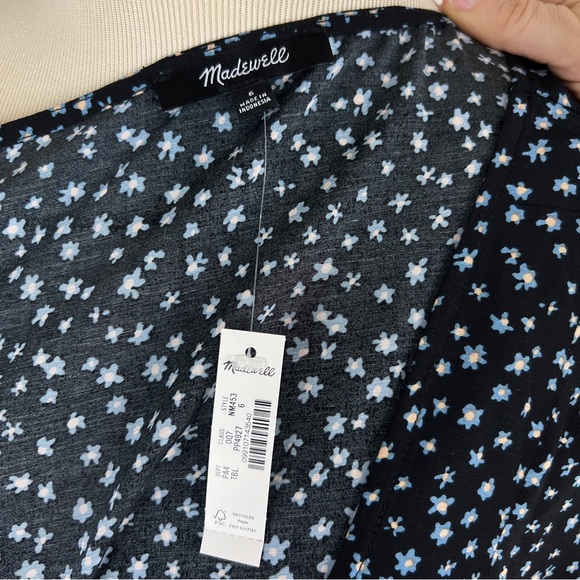 NWT Madewell Seamed Long-Sleeve Mini Dress in Ditsy Floral - Picture 12 of 16